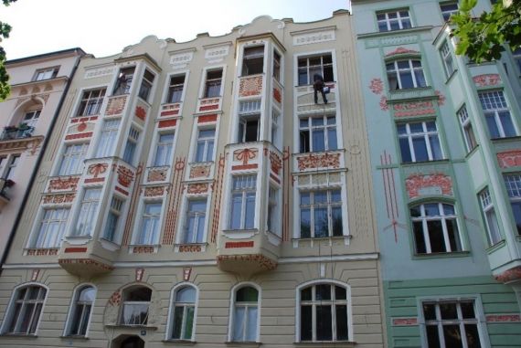 fasády oprava - Polská ulice Praha 